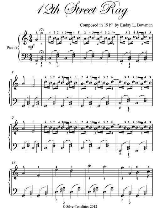 Title details for 12th Street Rag Easiest Piano Sheet Music by Euday Bowman - Wait list